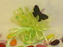 tulle fleuri vert